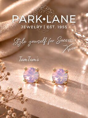 Park Lane Pink Opal Impression Stud TCW 3 Carat Earrings NWT